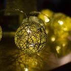 Cordão De Luz Dourado Natal Adorno De Guirlandas Decoração Me