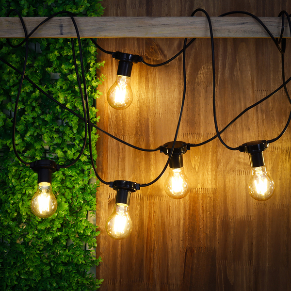 Cordão de Luz Preto 10m 10 Soquetes Bivolt Espaço Luz