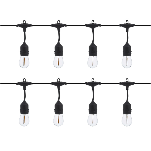 Cordão de Luz Preto Elétrico 8xS14 Filamento 1W 220V Inspire
