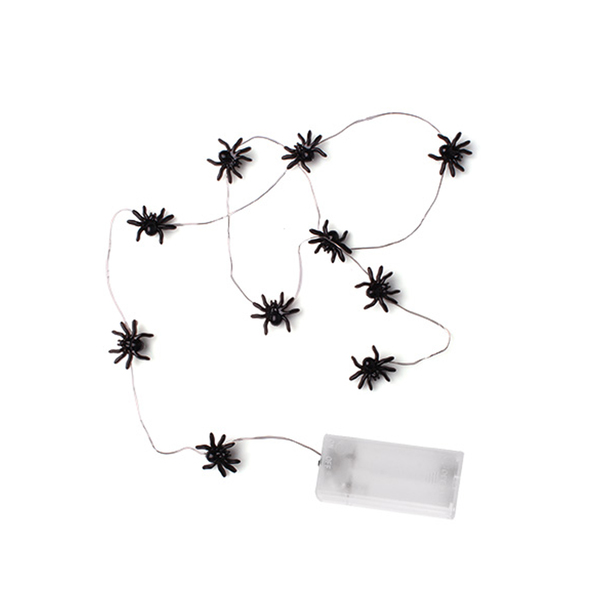 Cordão De Luzes Led Halloween 10 Aranhas Decoração Festa Pilha