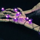 Cordão De Luzes Led Halloween 10 Morcegos Roxo Decoração Fest