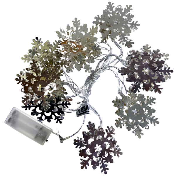 Cordão De Luzes Led Luminoso 1,5m Natal Floco De Neve Prata B