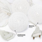 Cordão Fio De Luz Em Led Com 10 Bolinhas Texturizadas - Branco