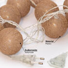 Cordão Fio De Luz Em Led Com 10 Bolinhas Texturizadas - Marrom