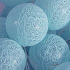 Cordão Fio De Luz Luminária De Bolinhas Azul Bebe Led 10 Bola