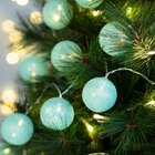 Cordão Fio De Luz Luminária De Bolinhas Turquesa Led 10 Bolas