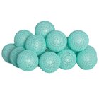 Cordão Fio De Luz Luminária De Bolinhas Turquesa Led 10 Bolas