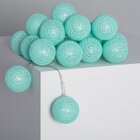 Cordão Fio De Luz Luminária De Bolinhas Turquesa Led 10 Bolas