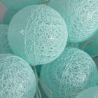 Cordão Fio De Luz Luminária De Bolinhas Turquesa Led 10 Bolas