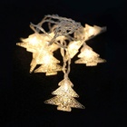 Cordão Led Árvore Pinheiro Pilha 10 Lâmpadas Sem Pisca 1,80m