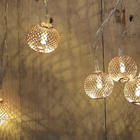 Cordão Luminoso Bola Rose Gold 10 Leds Pilha 3000k Taschibra