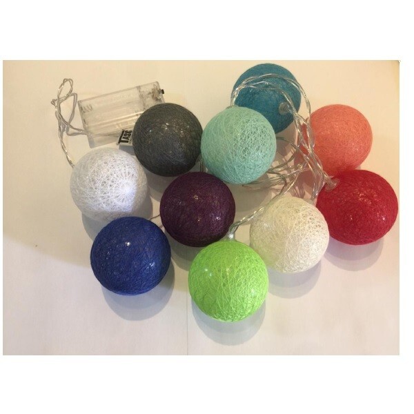 Cordão Luminoso Esfera Bolas Colorida 10 Leds 3000k Taschibra