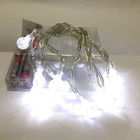 Cordão Mini Bolas Led Branco 10 Lâmpadas 2,30 Metros À Pilha