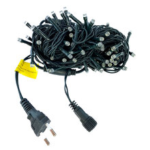 Cordão Natal Pisca Pisca Fixo 100 Leds 10m Branco Frio 127v U