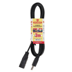 Cordão Prolongador com Cabo Paralelo 2X2,5mm 20A 3Metros Preto Megatron