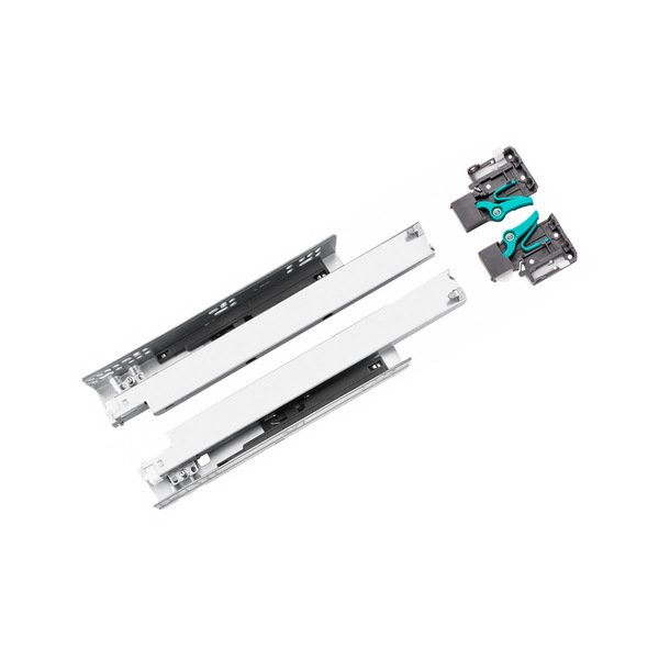 Corrediça Invisível  Push Extração Total Zincada 550mm Par -