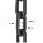 Corrente Elo Curto Polietileno 10mmx10m Preto