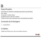 Corrente Para Lustre Em Alumínio Prata 1 Metro