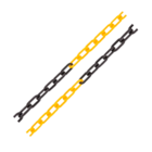 Corrente Plástica Preto/amarelo 8mm X 10 M Metasul