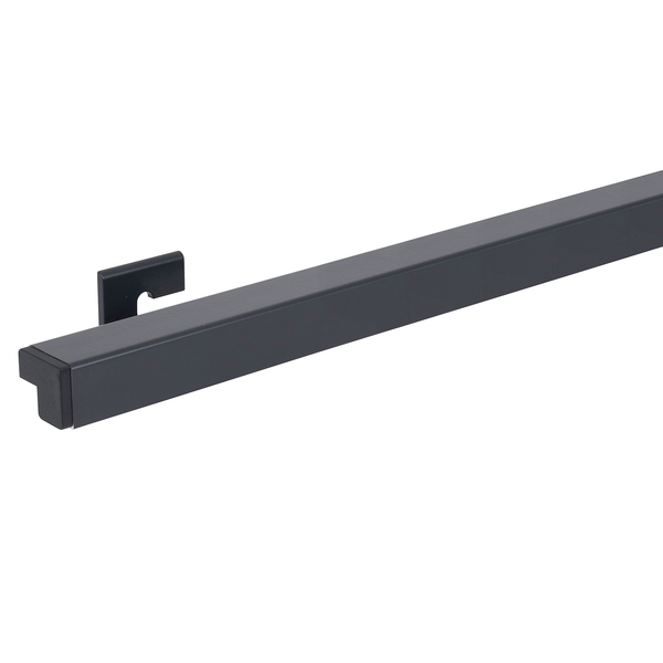 Corrimão Quadrado de Alumínio Cinza 3,00m com Acessórios Bugal