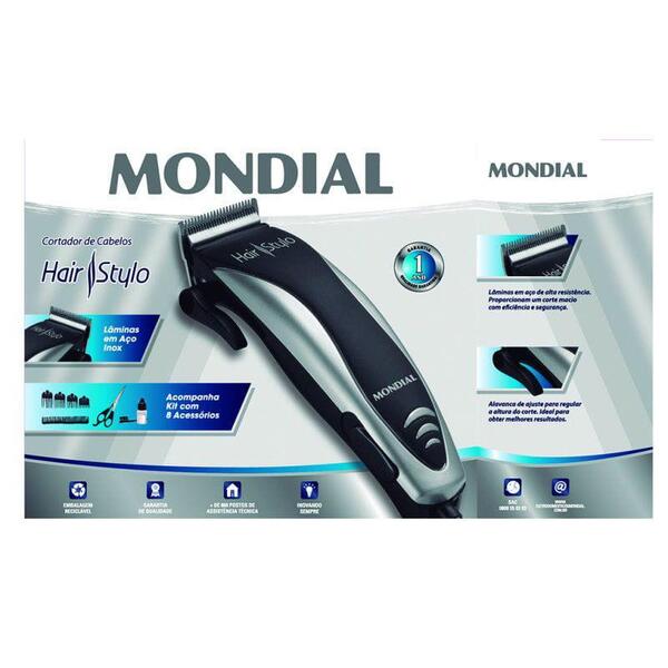 Cortador De Cabelo Mondial Hair St. Cr-02 Preto/prata 220v [1