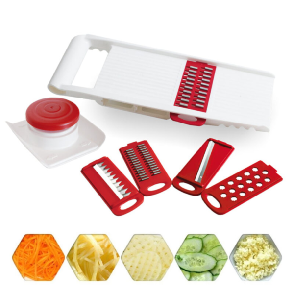 Cortador Fatiador Multi Batata Picador Legumes Manual 5 Em 1