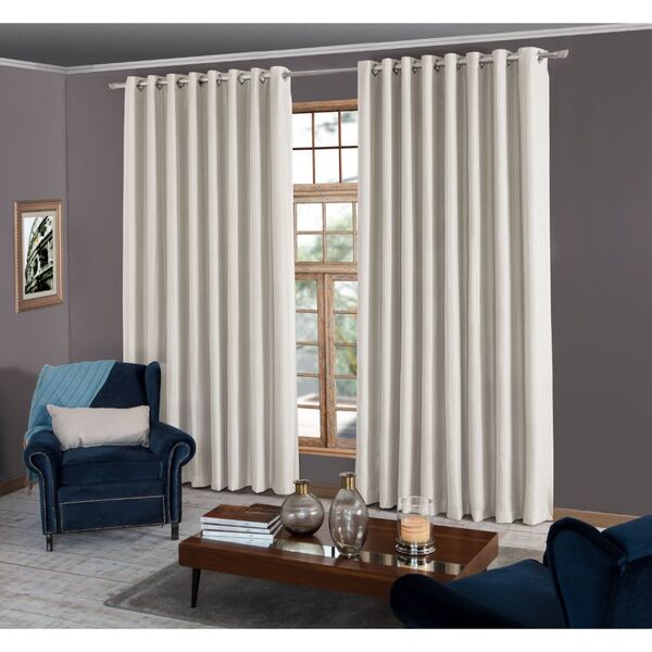 Cortina 1,80x2,70 Bege Clarice Sala Quarto