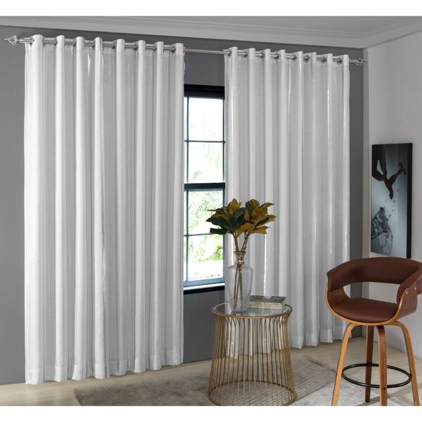 Cortina 1,80x3,00 Branco Jamile Em Tecido