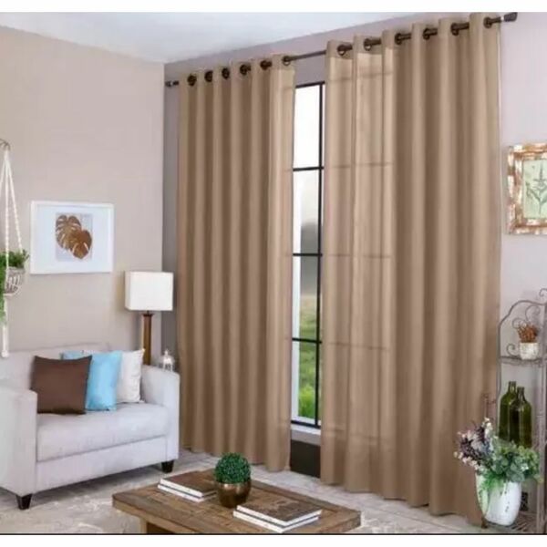 Cortina 1,80x 3,00m Caqui Para Sala Escritorio Amanda