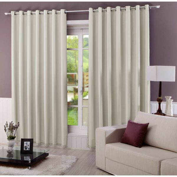 Cortina 2,30x2,80 Bege Beatriz Luxo Moderna