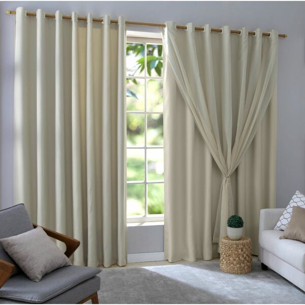 Cortina 2,30x3,00 Bege Bruna Quarto