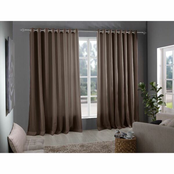 Cortina 2,30x3,00 Marrom Ellen Luxo Moderna