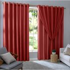 Cortina 2,60x5,60 Vermelha Bruna Sala Escritorio