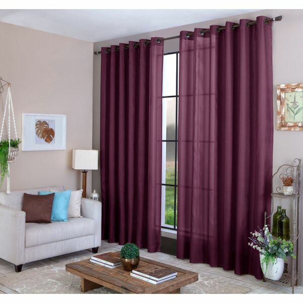 Cortina 2,70 X 3,00m Vinho Luxo Moderna Amanda
