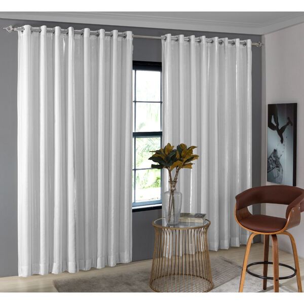 Cortina 2,70x3,00 Branco Jamile Para Escritorio