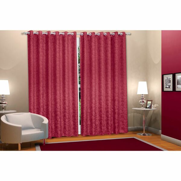 Cortina 2,70x3,00 Vermelho Iriza Para Sala