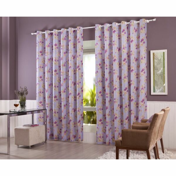 Cortina 2,70x 3,00 Mamanda Floral Para Sala