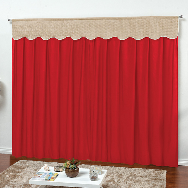 Cortina 240cm X 170cm Atacama Vermelho Cotex