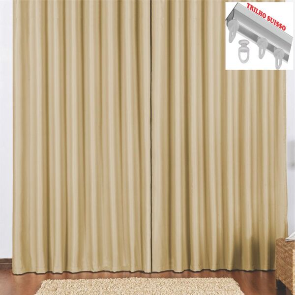 Cortina 2 Mts Sala Quarto Escritório Blackout Original Para T