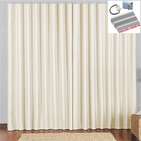 Cortina 2 Mts Sala Quarto Escritório Blackout Original Para T