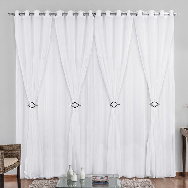 Cortina 2 Mts Sala Quarto Gisele Em Voal Trilho Suisso Barata