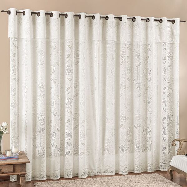 Cortina 2 Mts Sala Quarto Luna Renda Para Trilho Suisso Barat