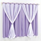 Cortina 2 Mts Sala Quarto Malha Com Voal Varão Baratissima Li