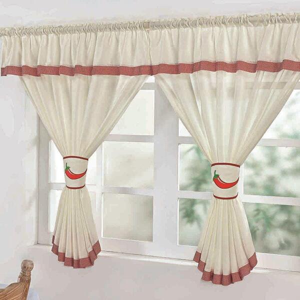 Cortina 2m Drika Pimenta Varão 2,0 X 1,3m Cozinha - Palha