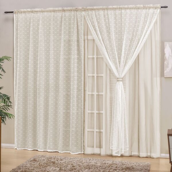 Cortina 3 00m X 2 50m Alt. Encanto Janela Sala Quarto Renda C