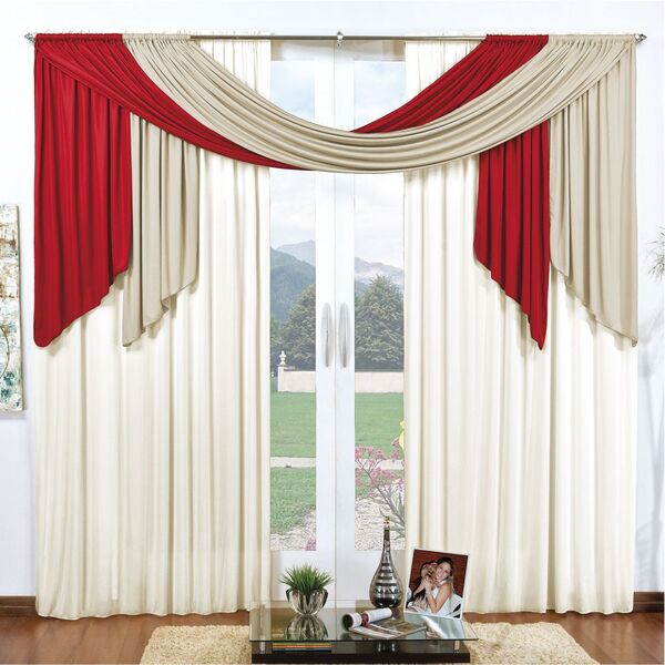 Cortina 3 00m X 2 80m Alt. Moderna Sala Quarto Em Malha Para