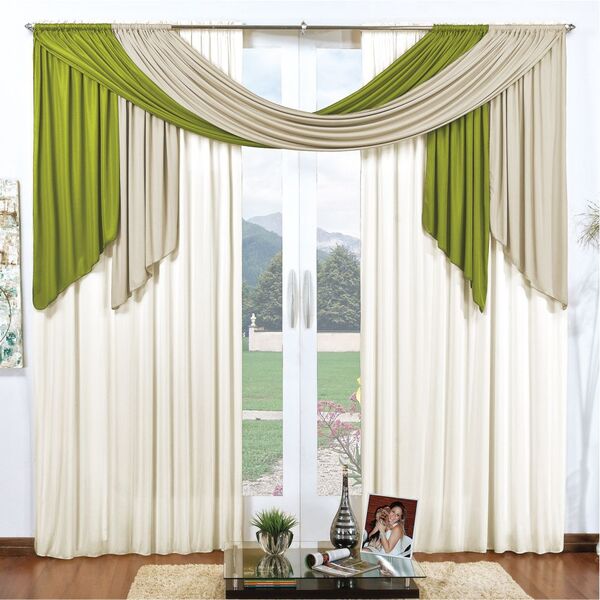 Cortina 3 00m X 2 80m Alt. Moderna Sala Quarto Em Malha Para