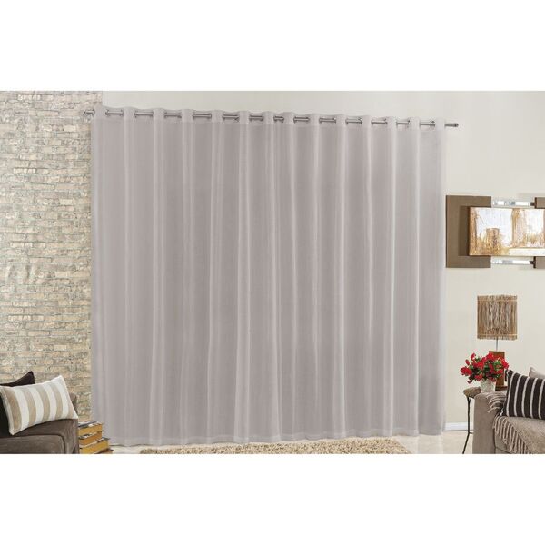 Cortina 3 Metros Voal Linho Com Forro Varão 3x2 7m 100% Polié