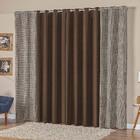 Cortina 3m Ester Varão Piquet Oxford 3,0 X 2,5 M - Marrom