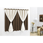 Cortina 4 Metros Para Sala Tabaco Com Voal Palha 4m X 2,80m V